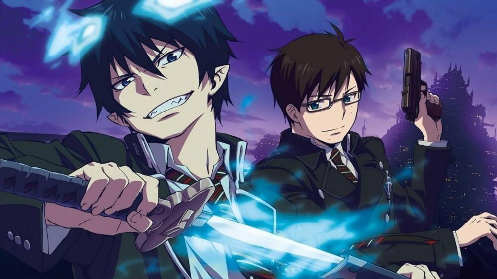 Anime Action Duo Under Twilight Sky wallpaper