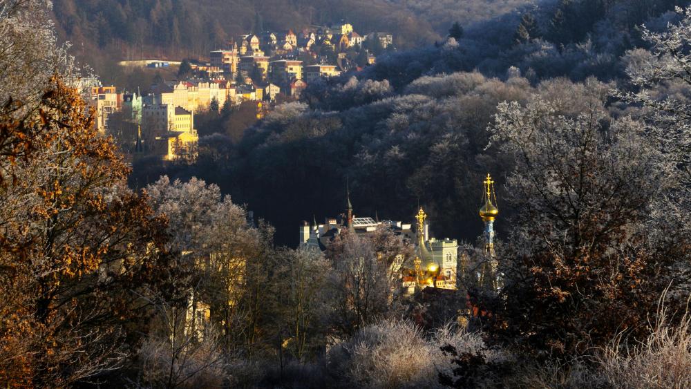 Scene from Karlovy Vary, Czech Republic wallpaper