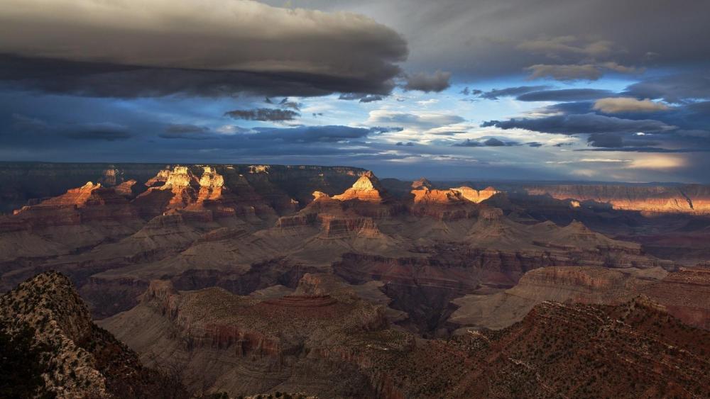 Cloudy morning at Grand Canyon National Park wallpaper