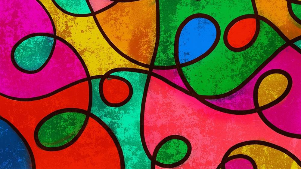 Colorful stained glass art wallpaper