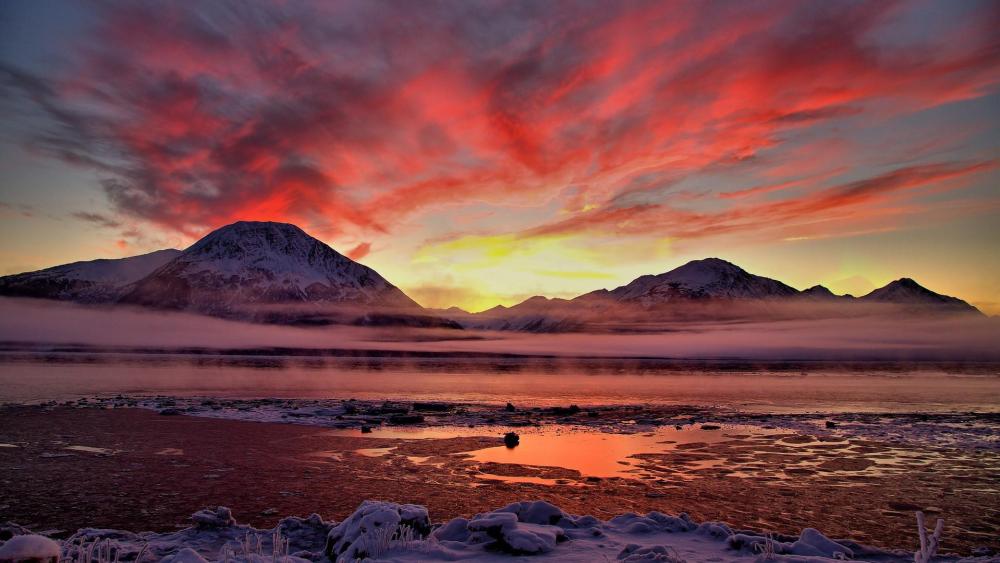Sunset in Alaska wallpaper
