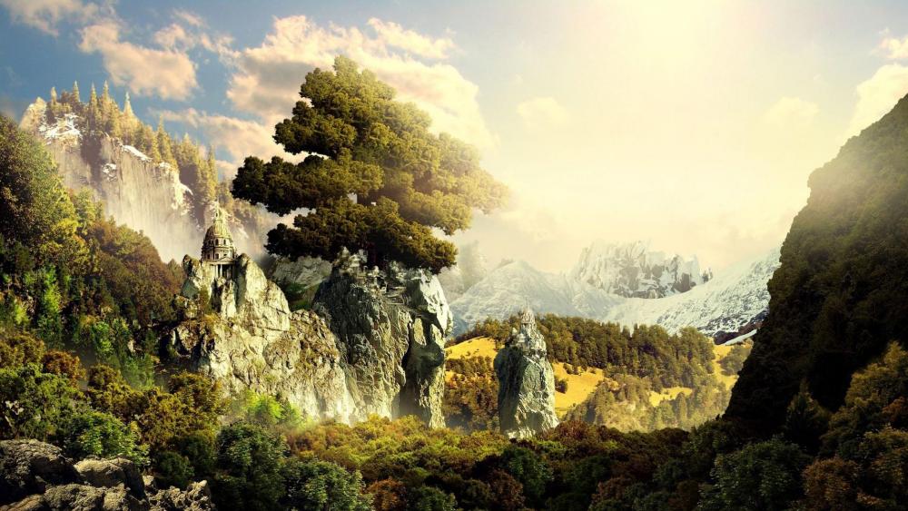 Epic fantasy landscape wallpaper