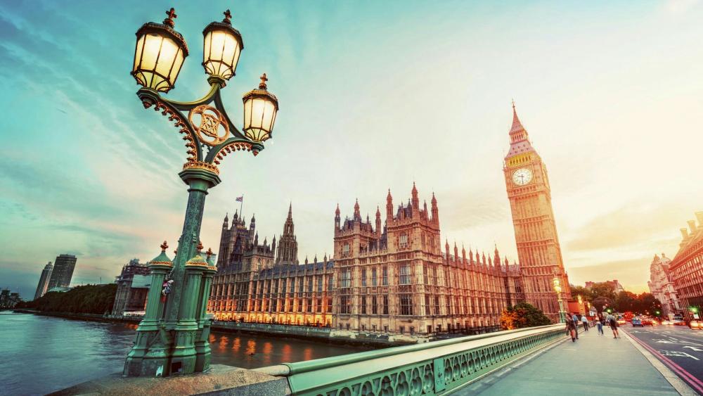 Houses of Parliament and Big Ben from Westminster Bridge, London wallpaper