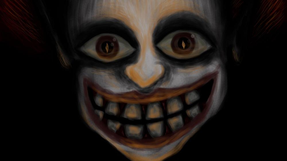 Creepy clown art image wallpaper