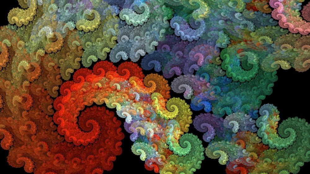 Colorful fractal psychedelic art wallpaper