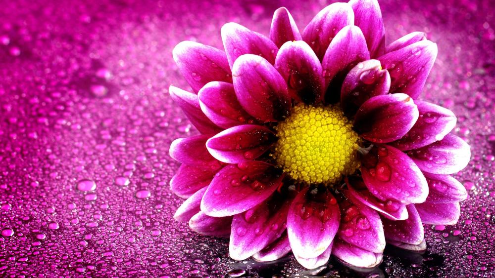 Flower with water drops wallpaper