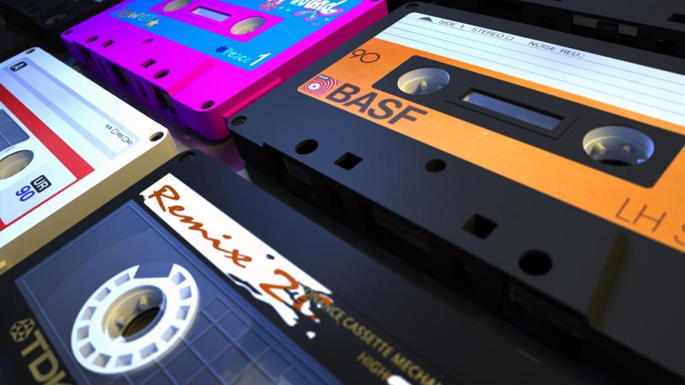 Music cassettes wallpaper