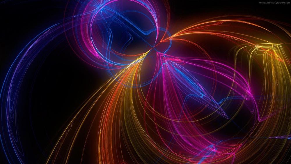 Glowing curves - Digital art wallpaper