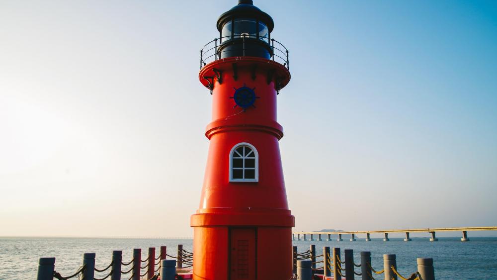 Red lighthouse wallpaper