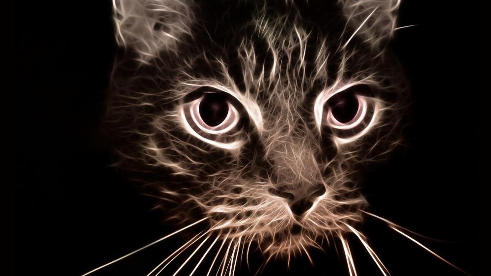 Cat face - Digital art wallpaper