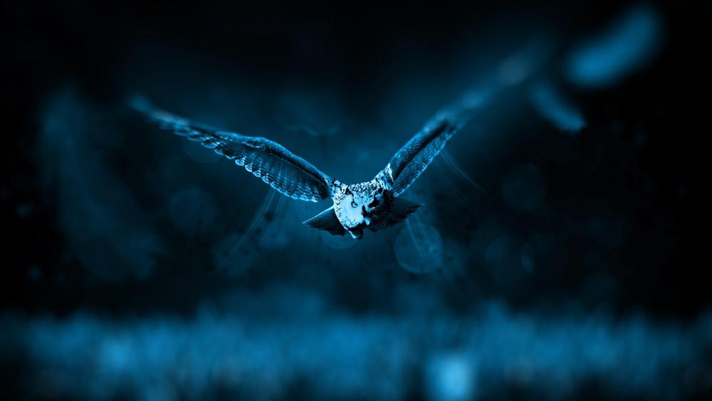 Flying owl wallpaper