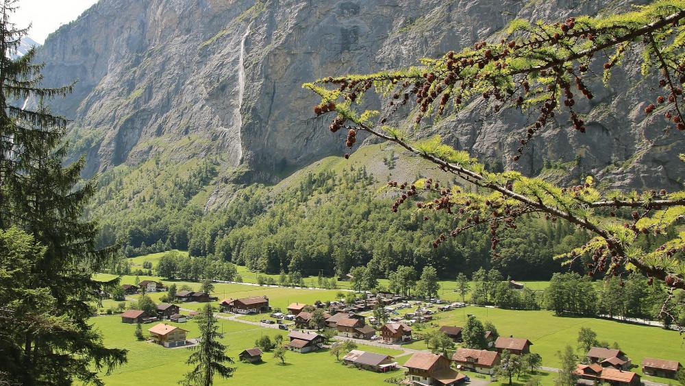 Small village in the nature wallpaper