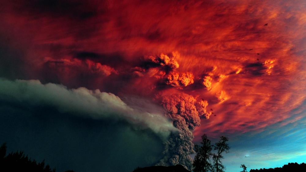 Volcanic eruption in Puyehue National Park, Chile wallpaper