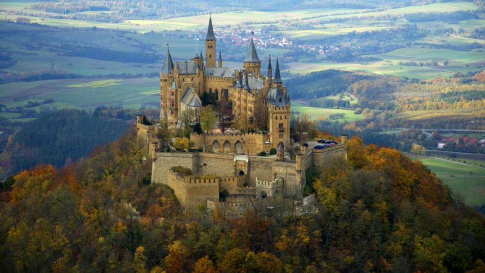 Hohenzollern Castle (Burg Hohenzollern), Germany - Aerial photography wallpaper