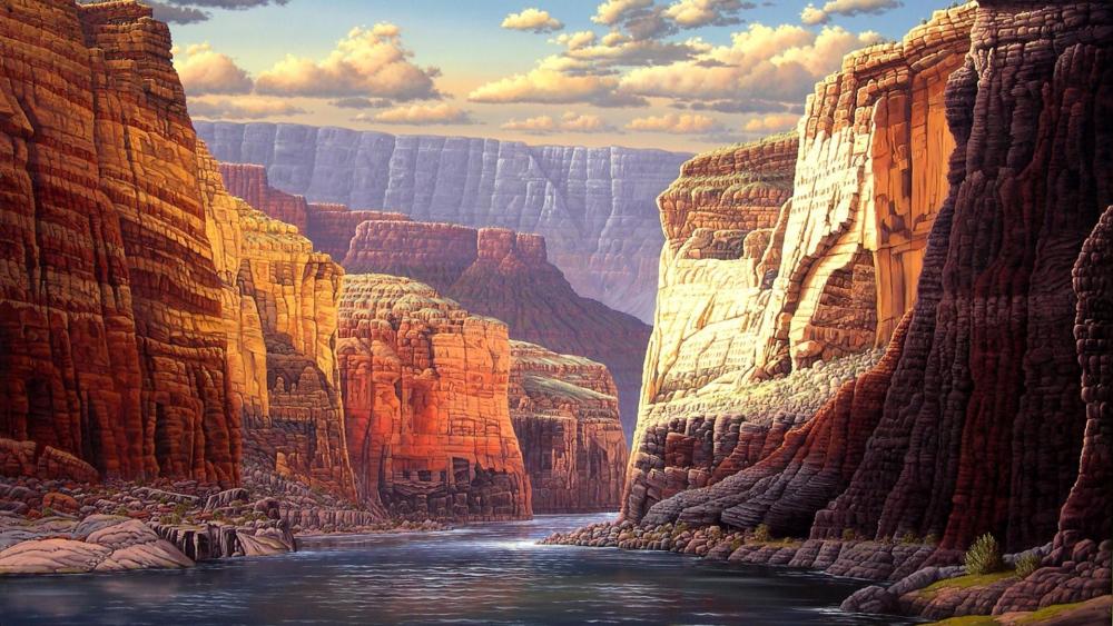 Grand Canyon painting artwork wallpaper