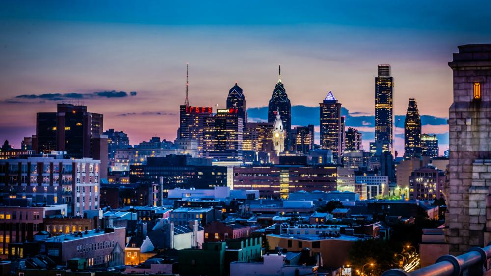 Philadelphia in the dusk - Pennsylvania, United States wallpaper