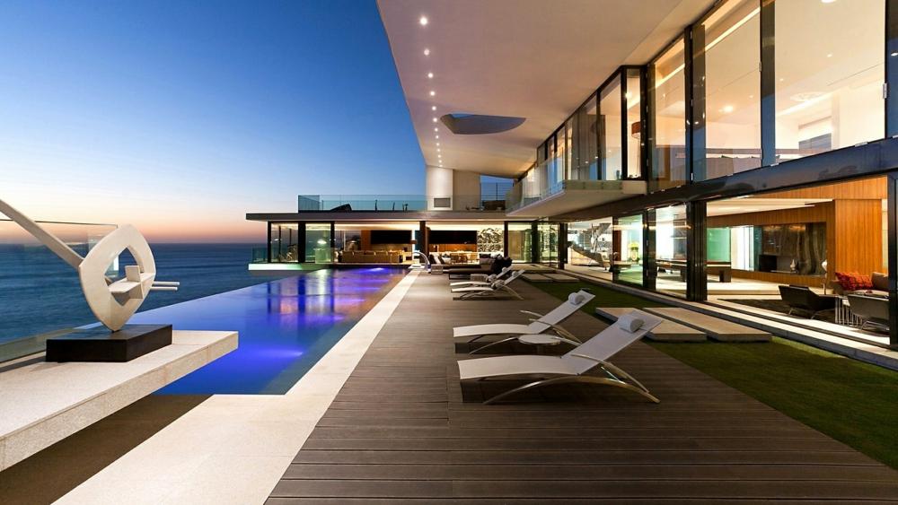 Dream resort with sea view wallpaper
