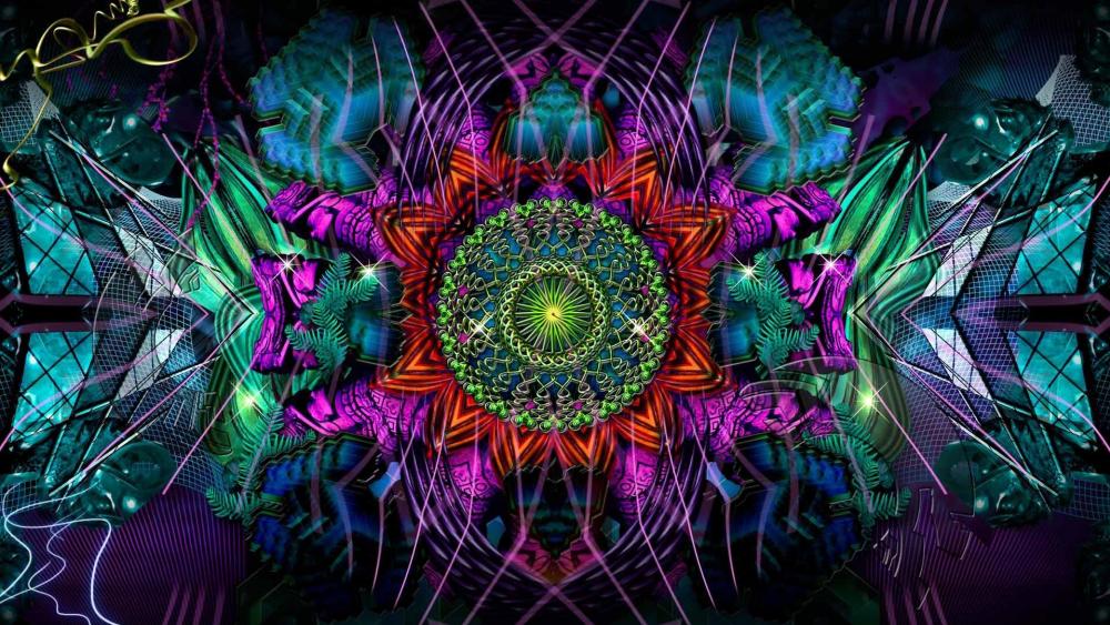 Psychedelic fractal art wallpaper