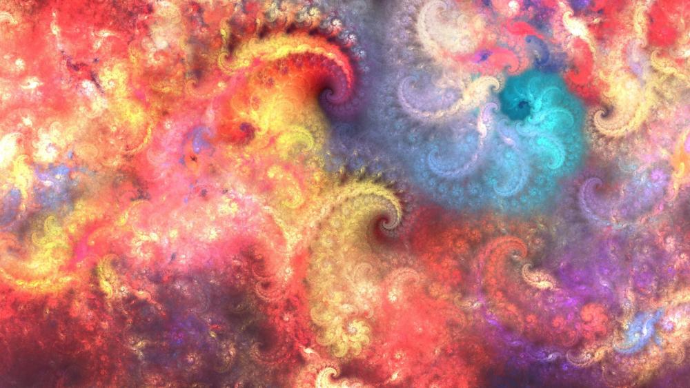 Colorful psychedelic fractal art wallpaper