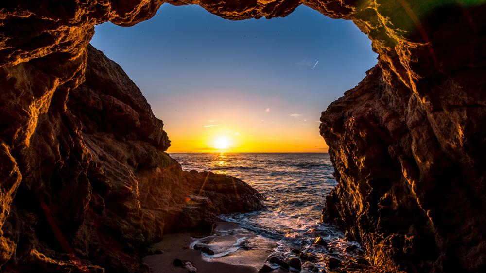 Sunset at El Matador State Beach - Malibu, California, United States wallpaper