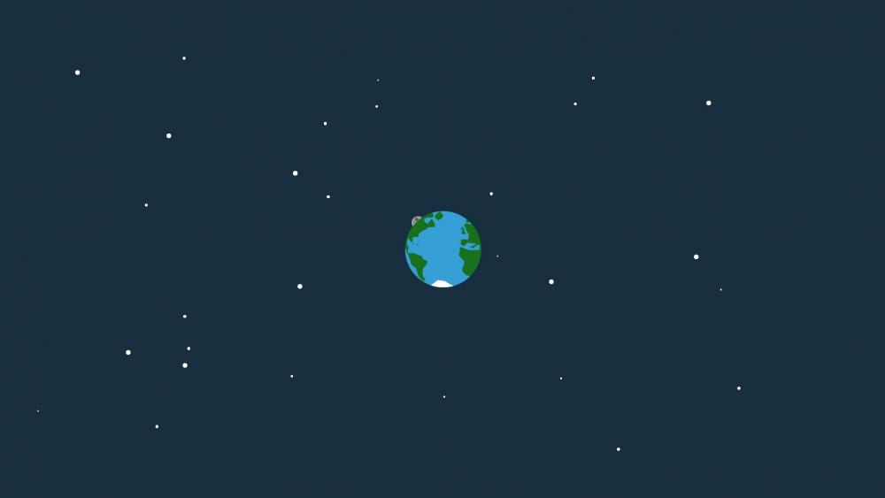Earth in the space - Flat design wallpaper