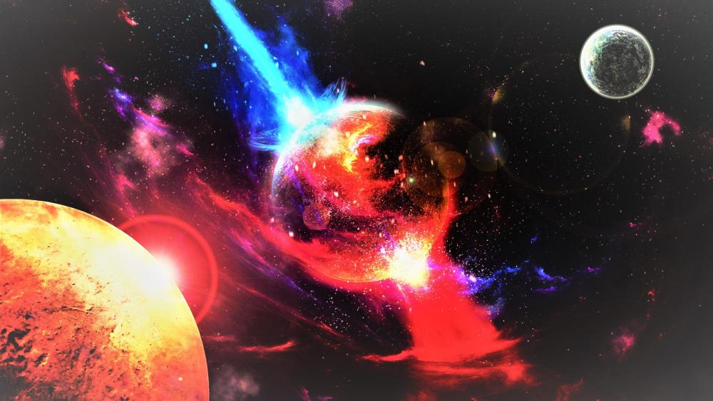 Explosion in the universe - Space art wallpaper