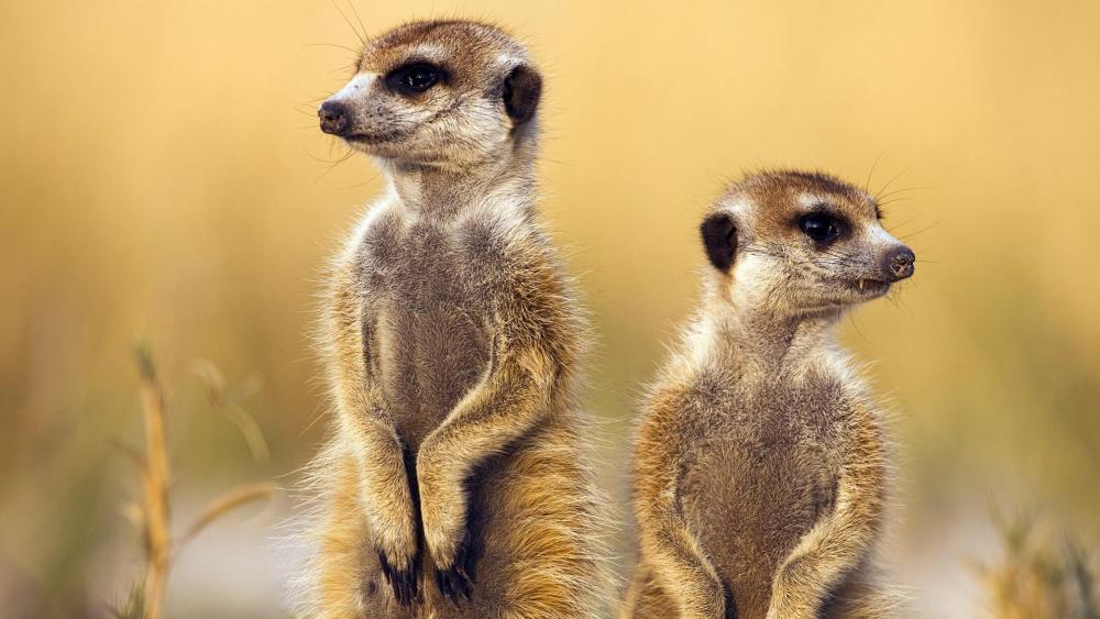 Cute Meerkats in Africa wallpaper