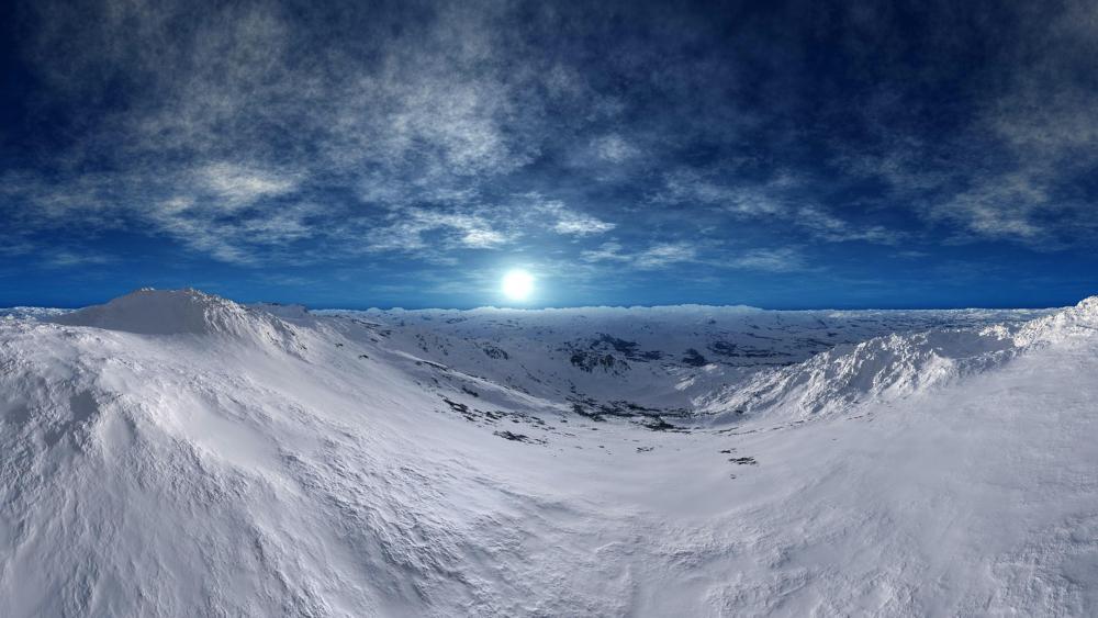 Snowy mountain range - Digital art wallpaper