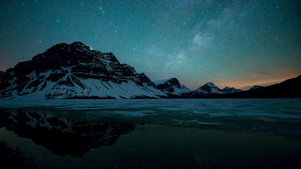 Milky Way over the Tagish Lake, Canada wallpaper