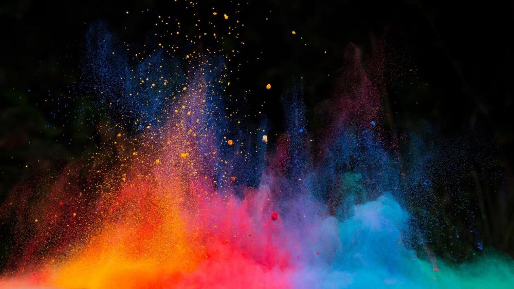Multicolor dust explosion wallpaper