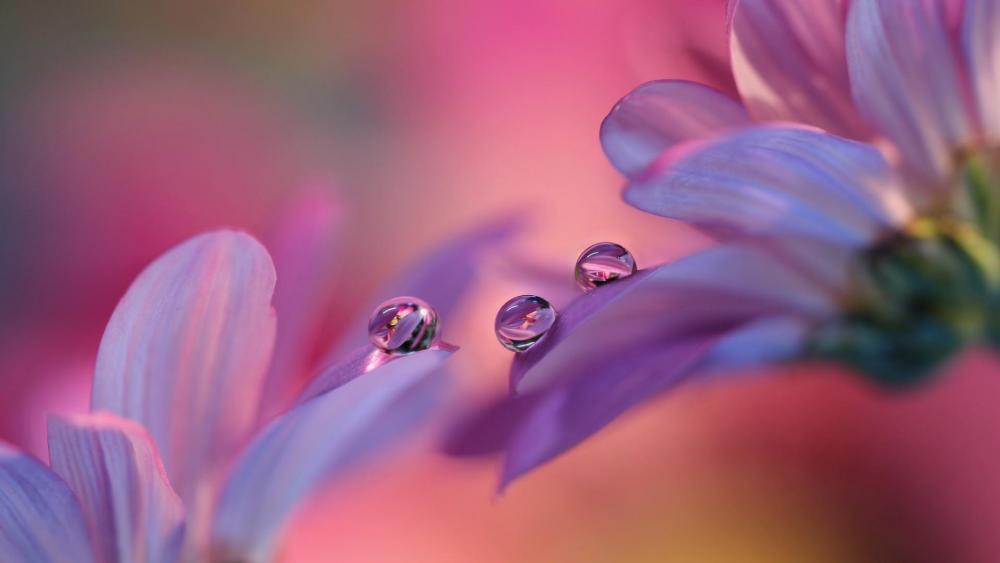 Dew drops on the flower - Macro photography wallpaper