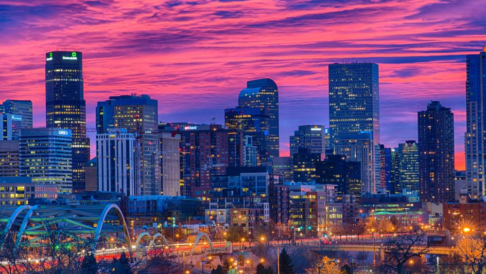 Denver at dusk wallpaper