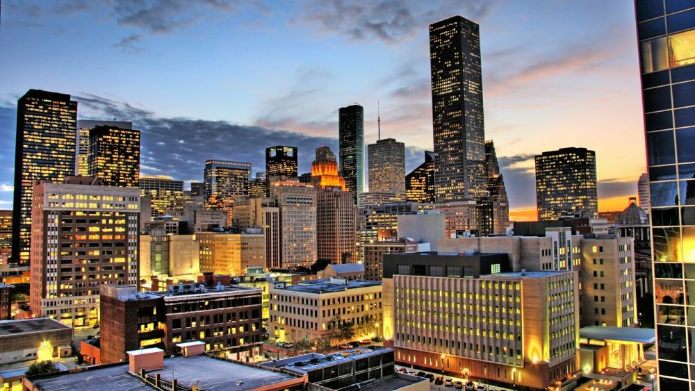 Houston skyline at morning wallpaper