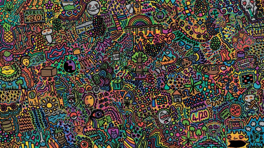Colorful psychedelic art wallpaper