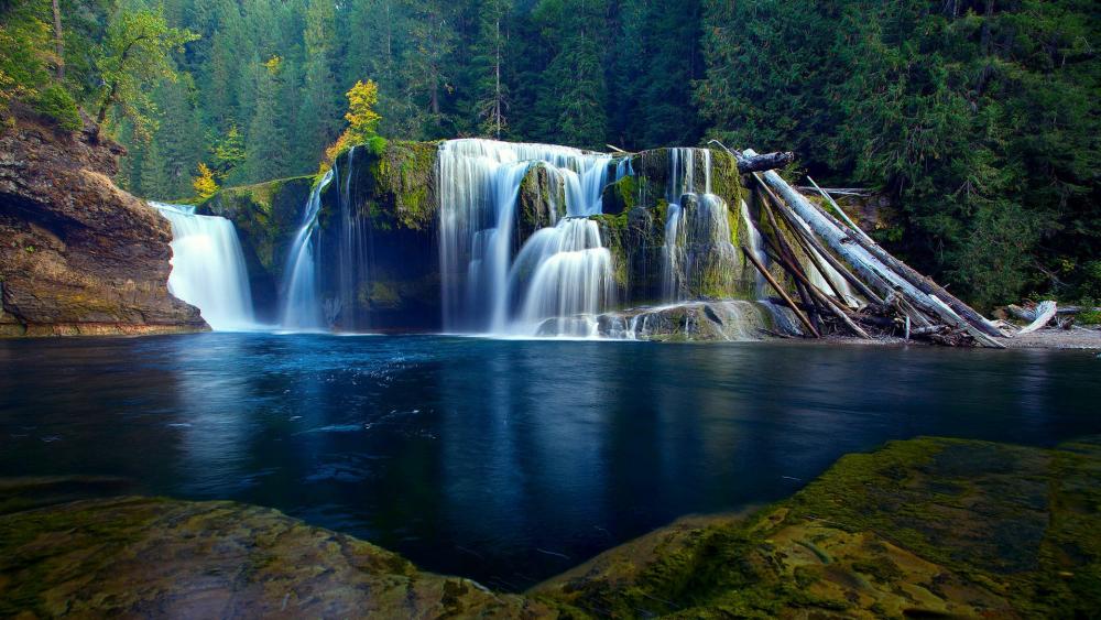 Waterfall in the forest wallpaper