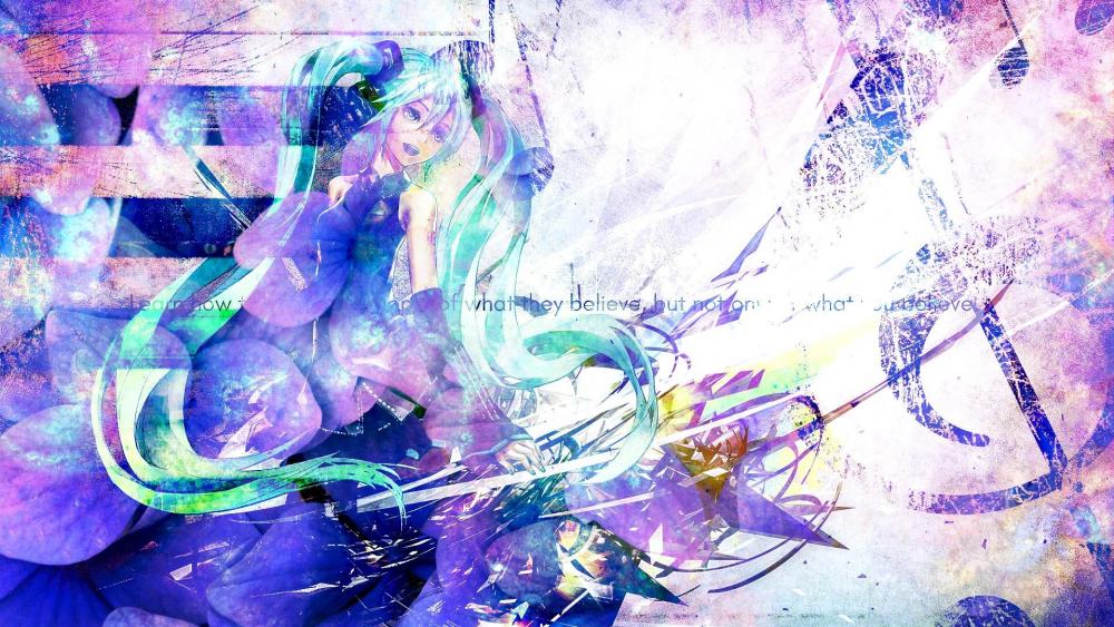 Purple music - Anime art wallpaper