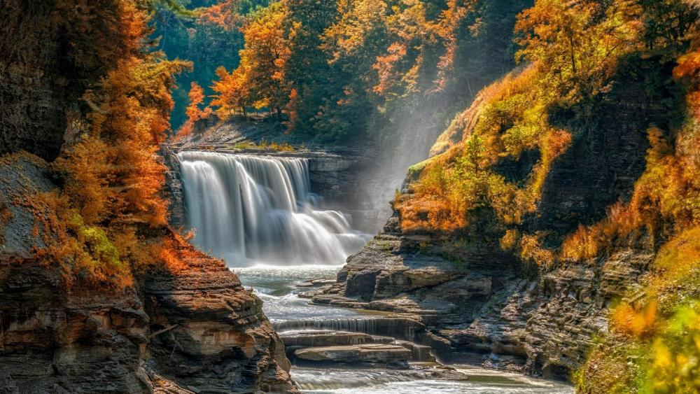 Autumn in the Letchworth State Park - Castile, New York wallpaper