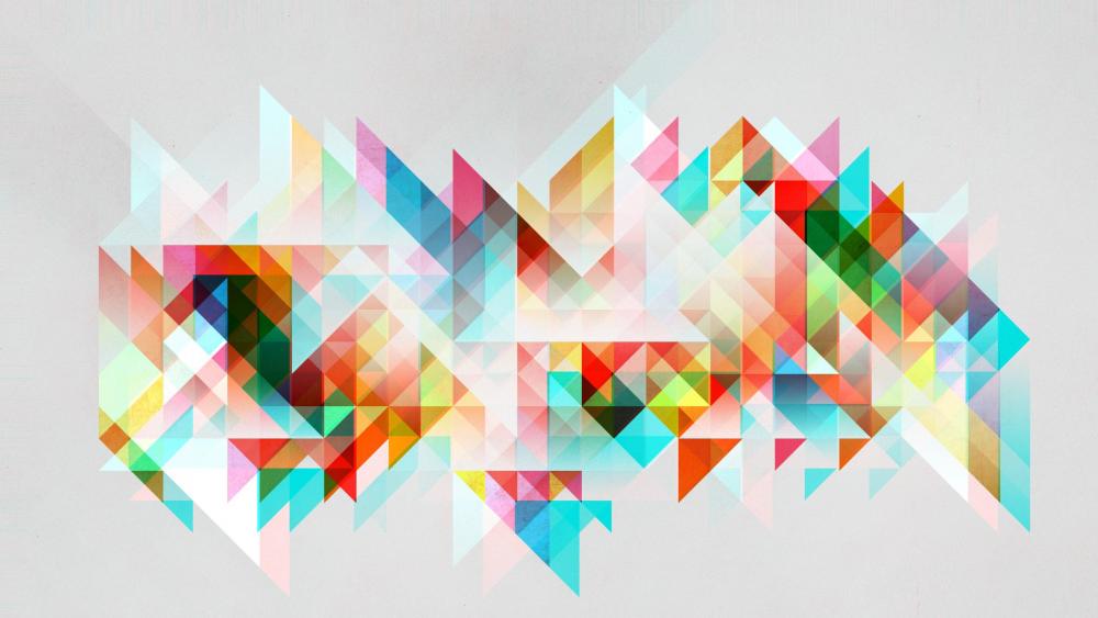 Colorful mosaic triangles abstraction wallpaper
