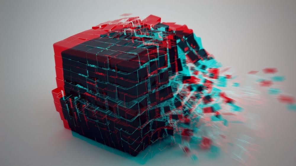 3D cube burst wallpaper