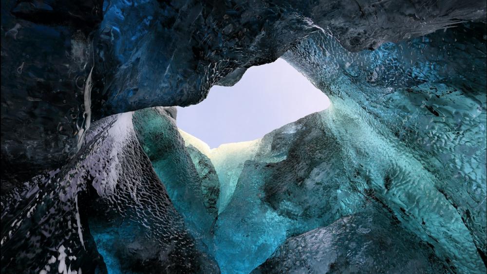 Ice cave in Iceland wallpaper
