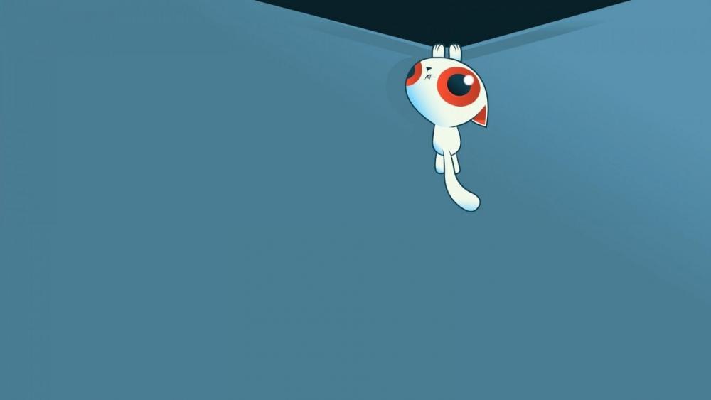 Quirky Eyeball Character Dangling Adventure wallpaper