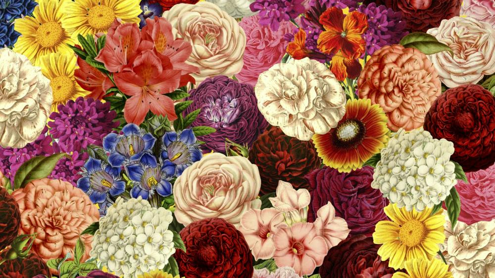 Flower montage wallpaper