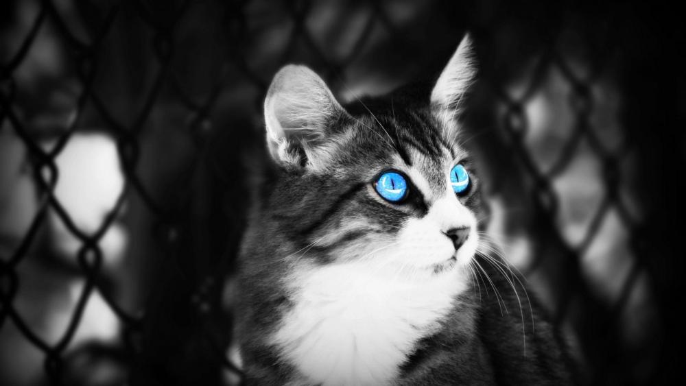 Blue-eyed cat wallpaper