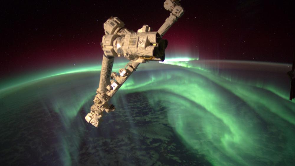 Southern lights - Aurora Australis from the space wallpaper
