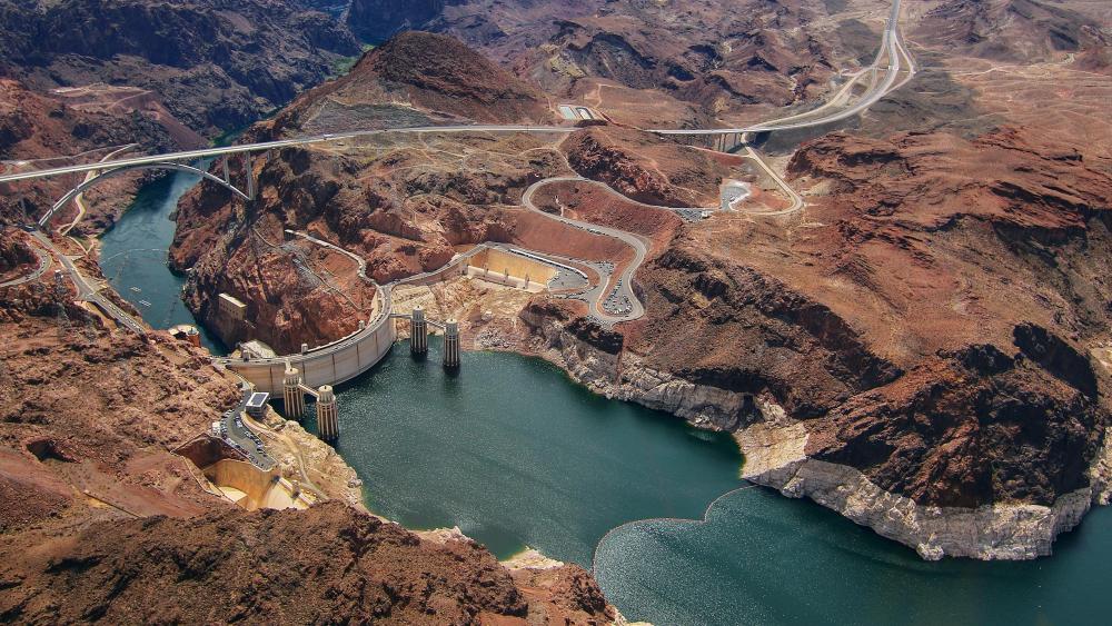 Hoover Dam - Aerial photography wallpaper