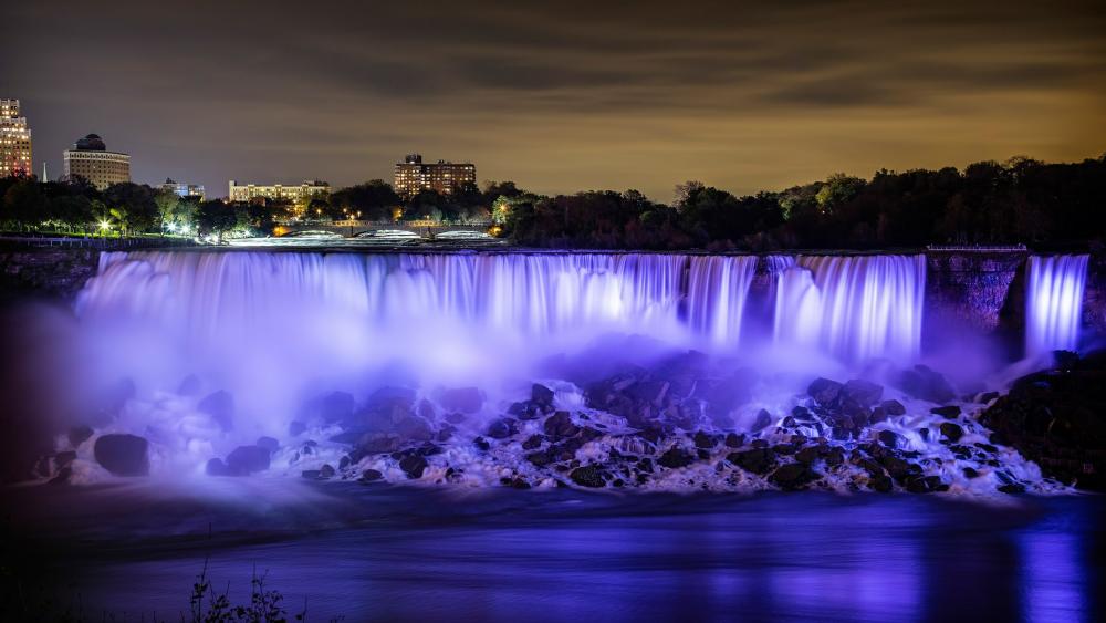 Niagara Falls at night wallpaper
