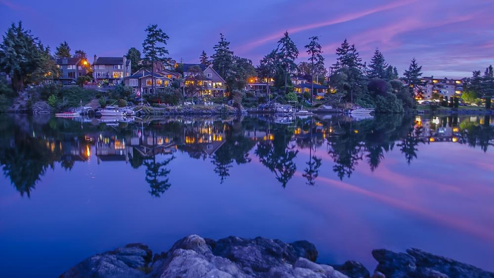 Amazing reflection of Vancouver Island, Canada wallpaper