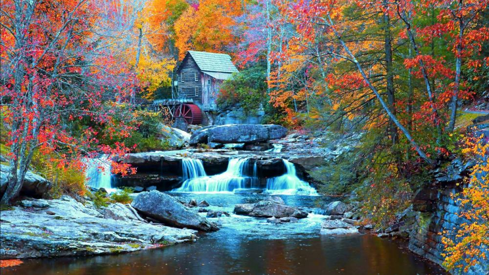 Glade Creek Grist Mill at Babcock State Park wallpaper