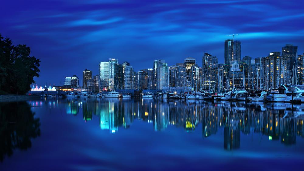 Coal Harbour at night - Vancouver wallpaper