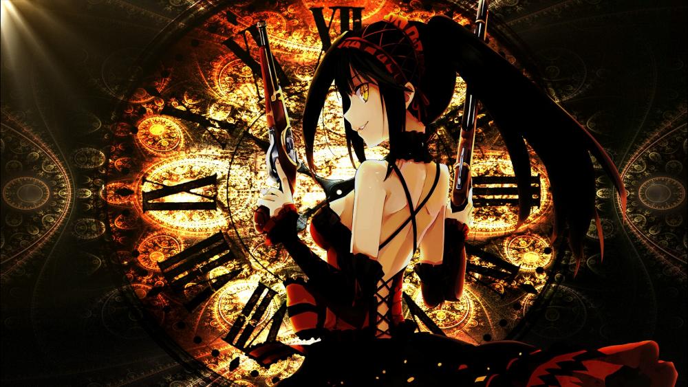 Mysterious Timekeeper Anime Girl wallpaper